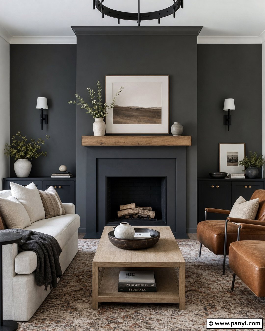Dark Grey Fireplace Wall - 25 Dark Grey Wall Color Ideas