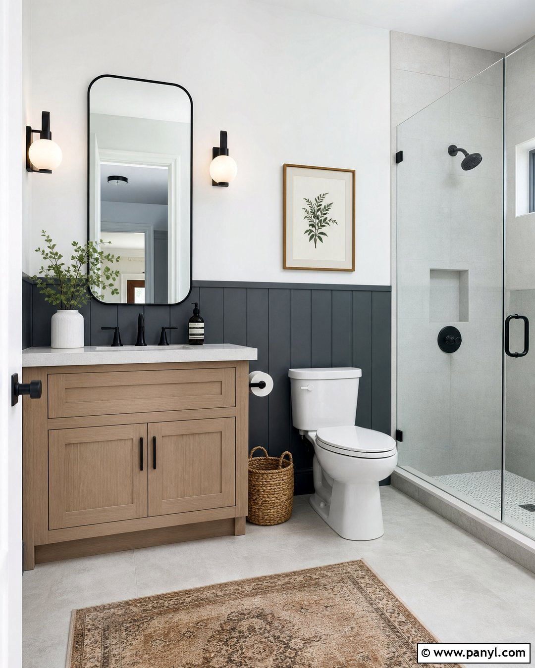 Dark Grey Half Wall Bathroom - 20 Dark Grey Half Wall Ideas