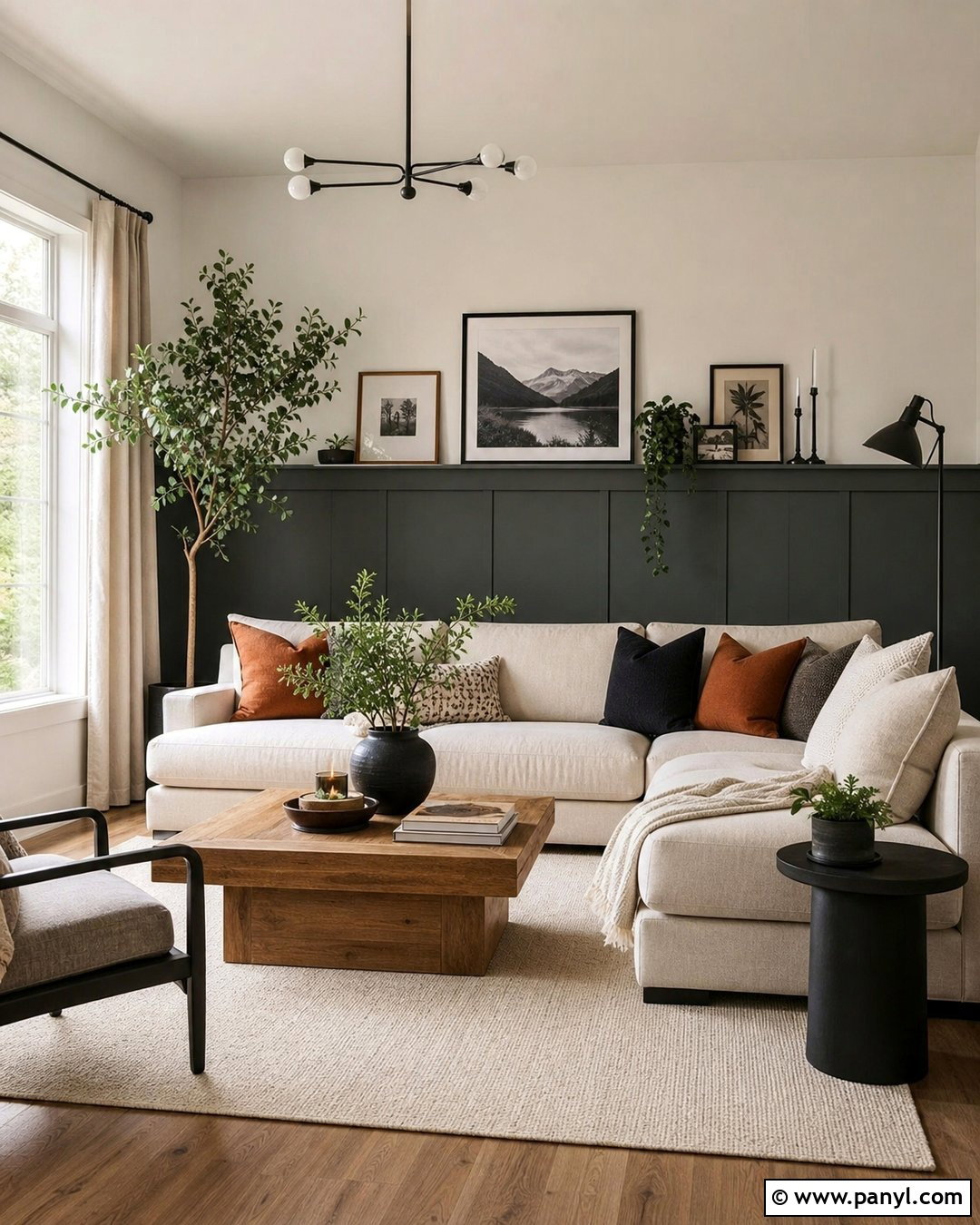 Dark Grey Half Wall Living Room - 20 Dark Grey Half Wall Ideas