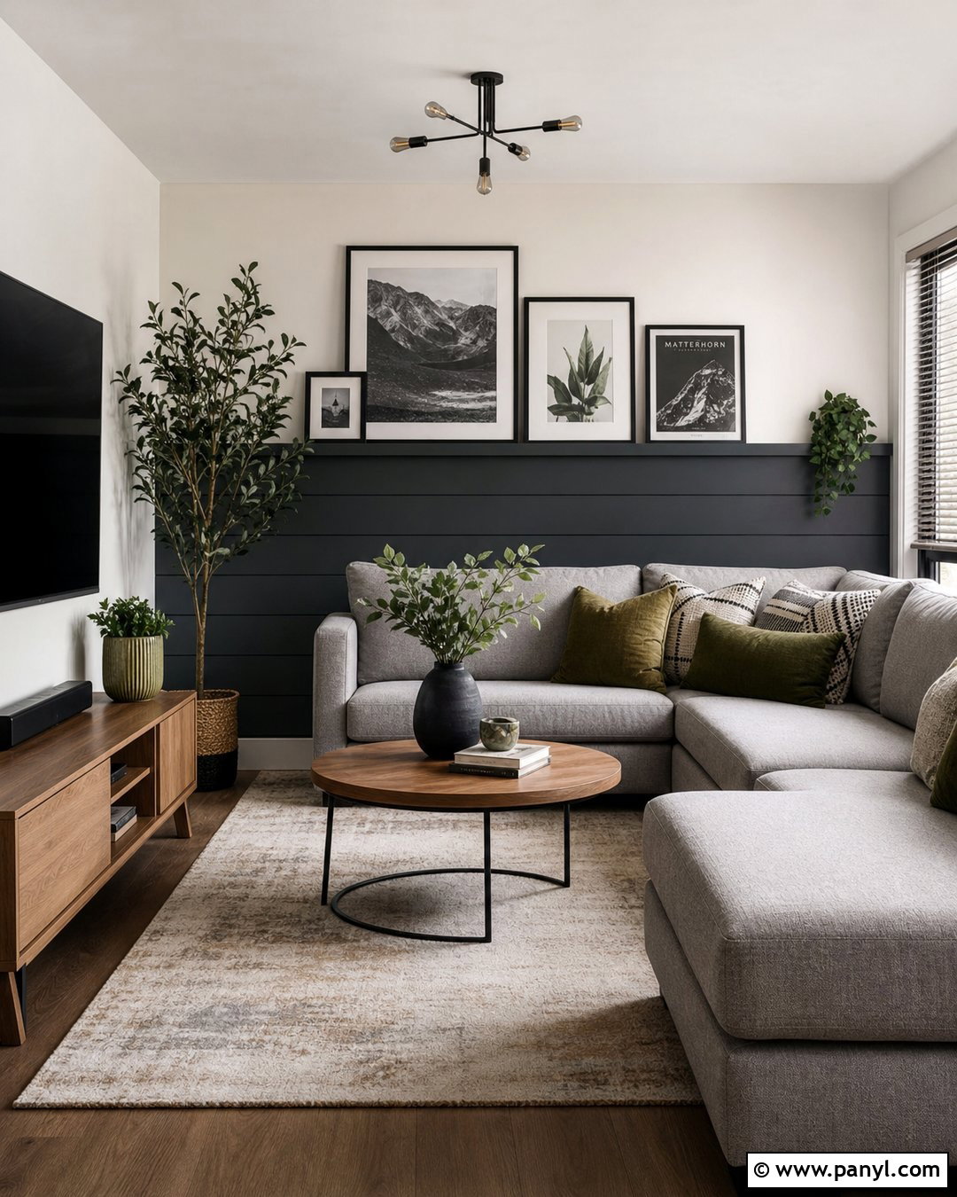 Dark Grey Half Wall Picture Ledge - 20 Dark Grey Half Wall Ideas