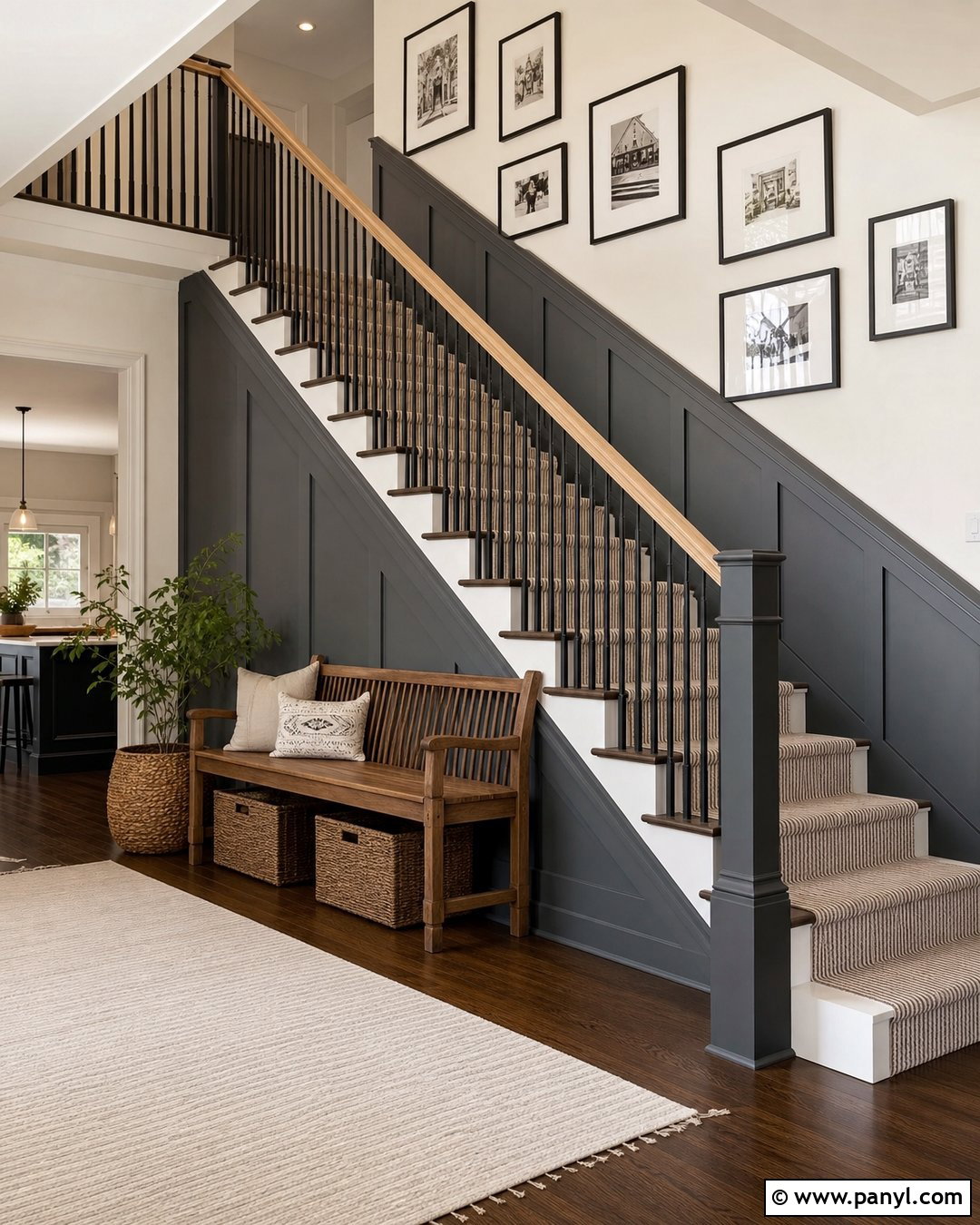 Dark Grey Half Wall Staircase - 20 Dark Grey Half Wall Ideas