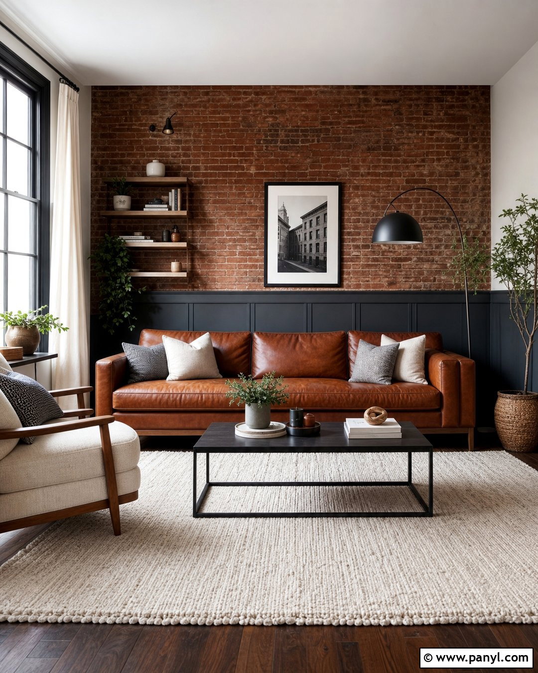 Dark Grey Half Wall With Exposed Brick - 20 Dark Grey Half Wall Ideas