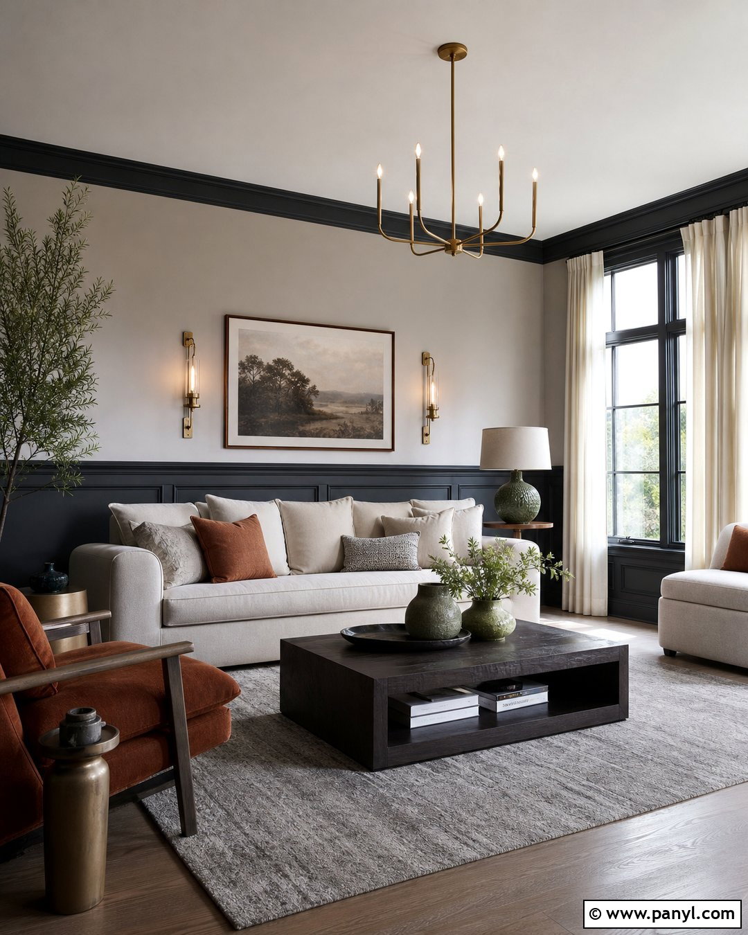 Dark Grey Half Wall With Grey Upper Walls - 20 Dark Grey Half Wall Ideas