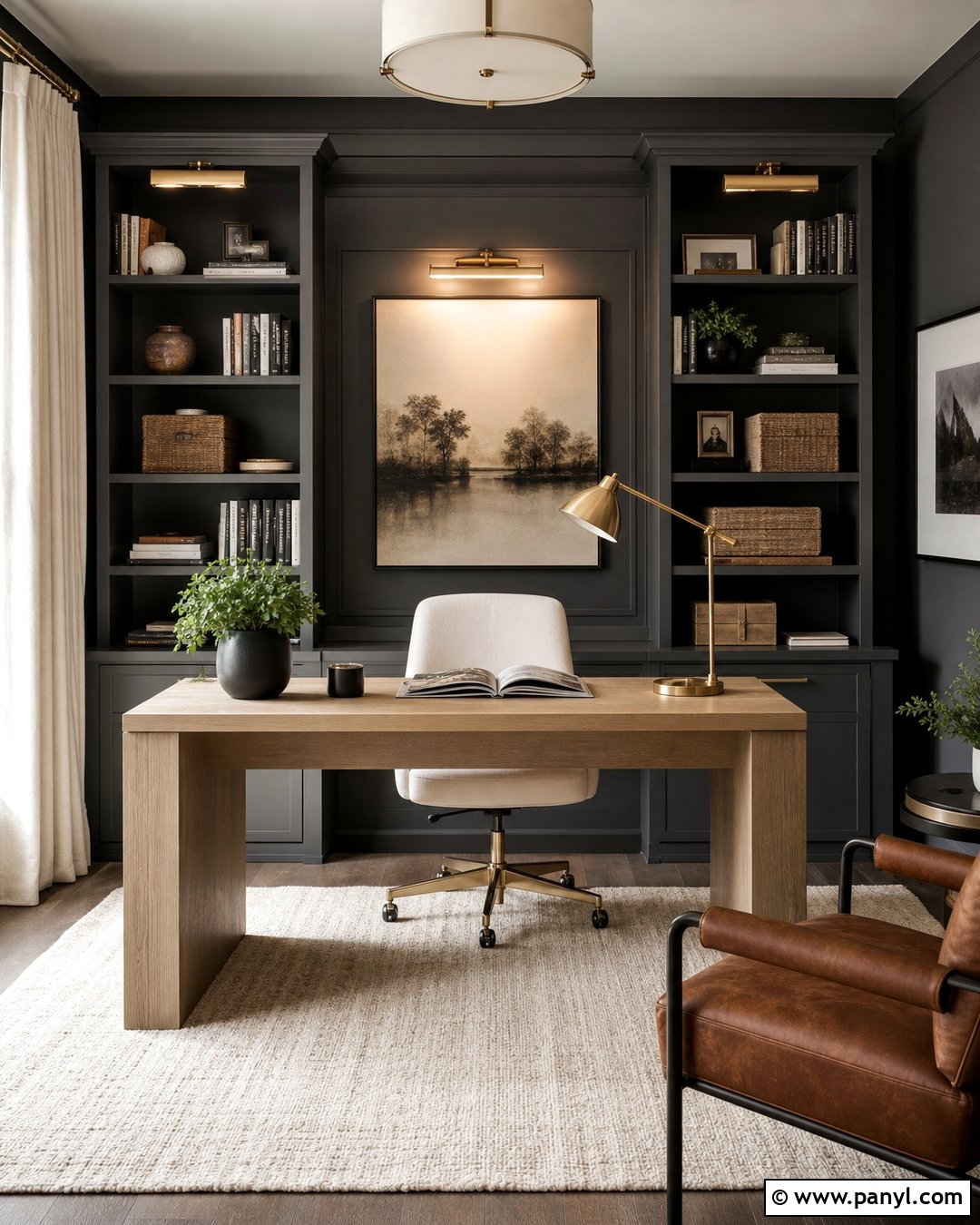 Dark Grey Home Office Walls - 50 grey wall ideas
