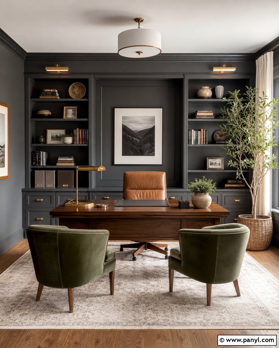 Dark Grey Home Office Walls - 30 Grey Wall Paint Ideas