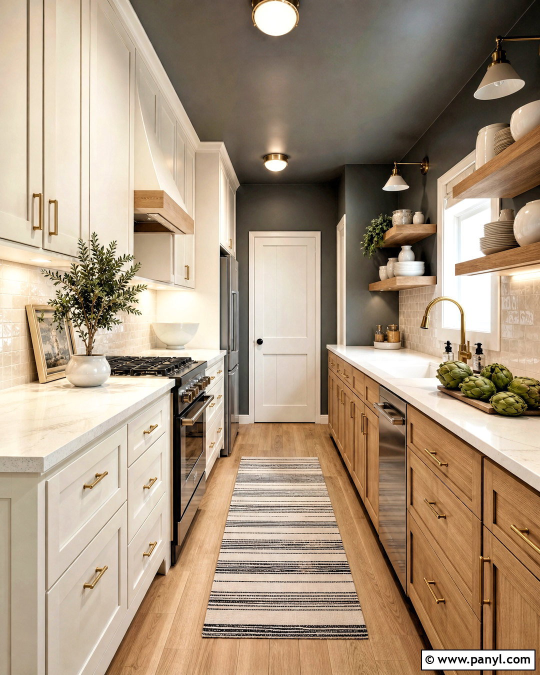 Dark Grey Kitchen Walls In A Galley Kitchen - 20 dark grey kitchen walls