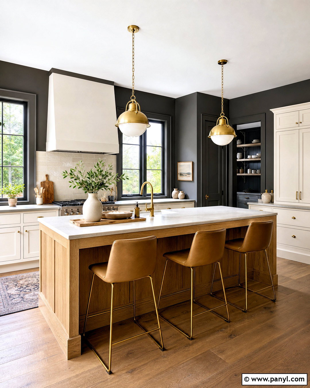 Dark Grey Kitchen Walls With Brass Hardware - 20 dark grey kitchen walls
