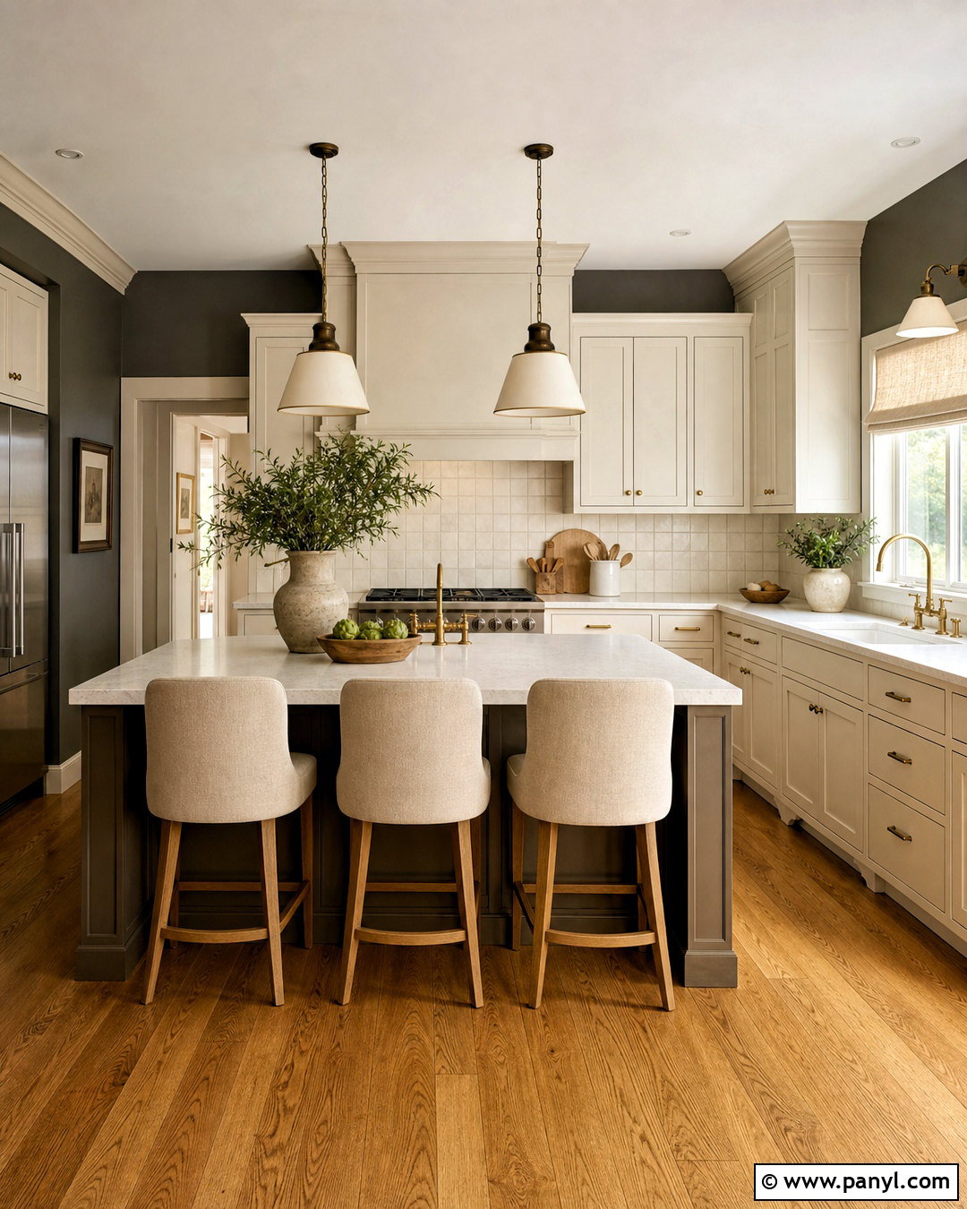 Dark Grey Kitchen Walls With Cream Cabinets - 20 dark grey kitchen walls