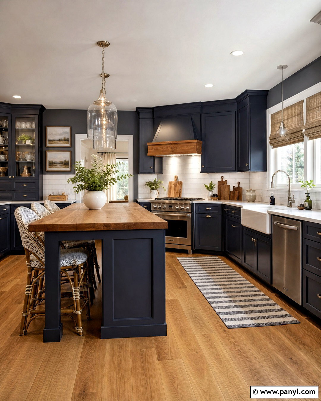 Dark Grey Kitchen Walls With Navy Blue Cabinets - 20 dark grey kitchen walls