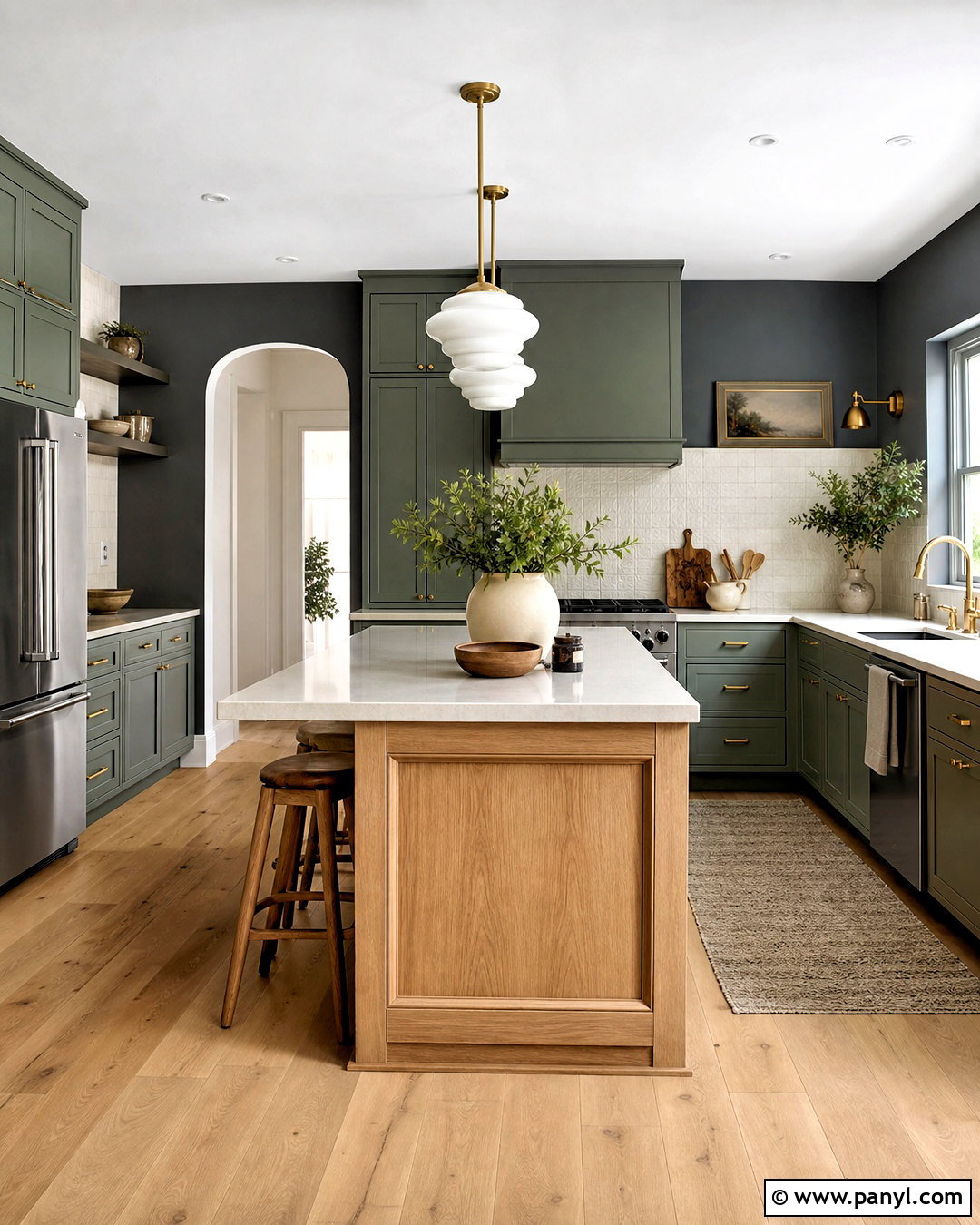 Dark Grey Kitchen Walls With Sage Green Cabinets - 20 dark grey kitchen walls