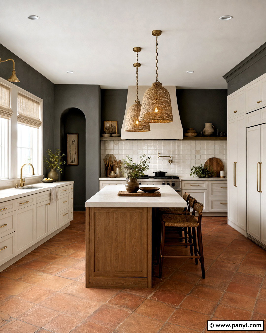Dark Grey Kitchen Walls With Terracotta Flooring - 20 dark grey kitchen walls