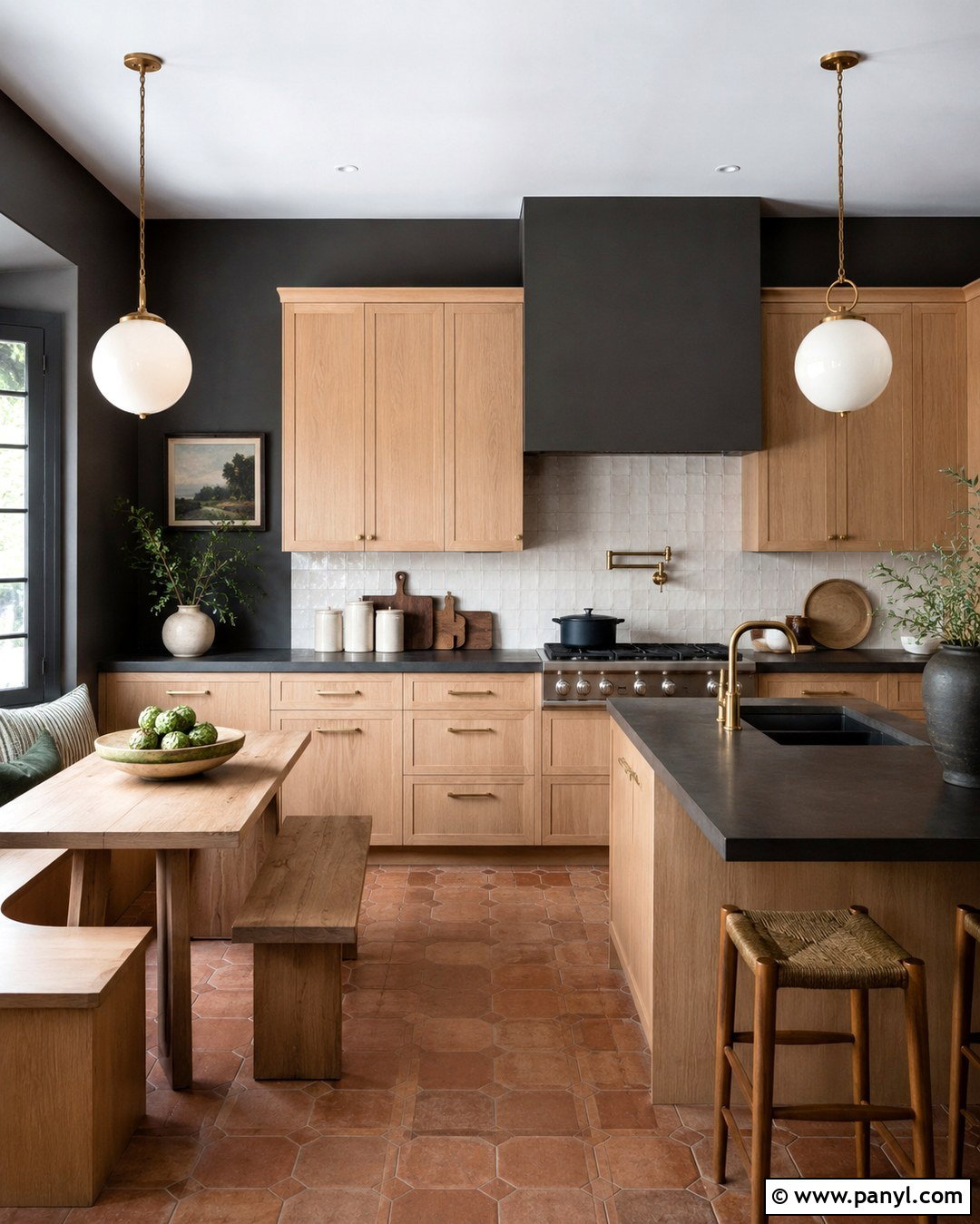 Dark Grey Kitchen Walls With Wood Cabinets - 20 Dark Grey Interior Walls