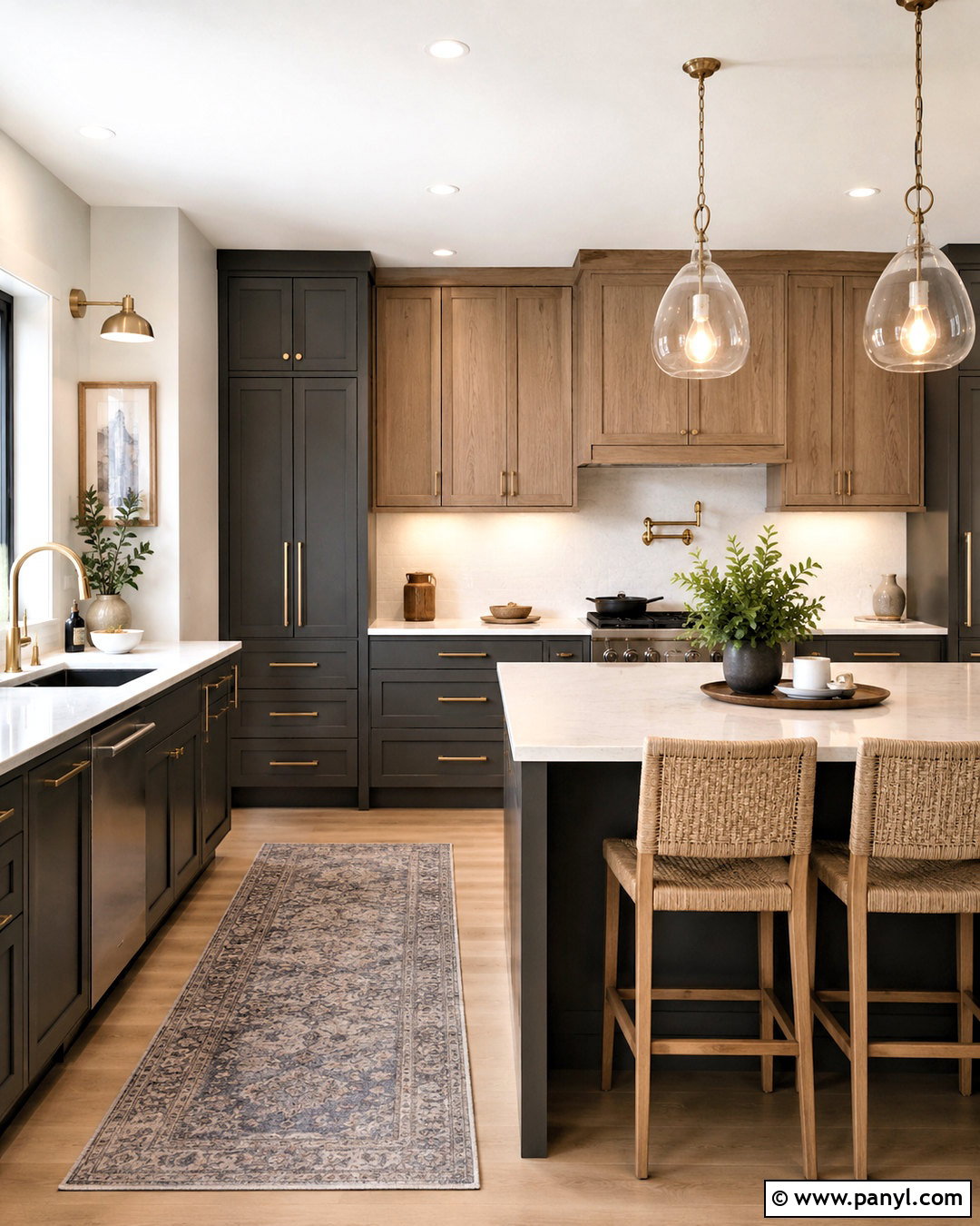 Dark Grey Kitchen With White Oak Cabinets - 20 dark grey room ideas
