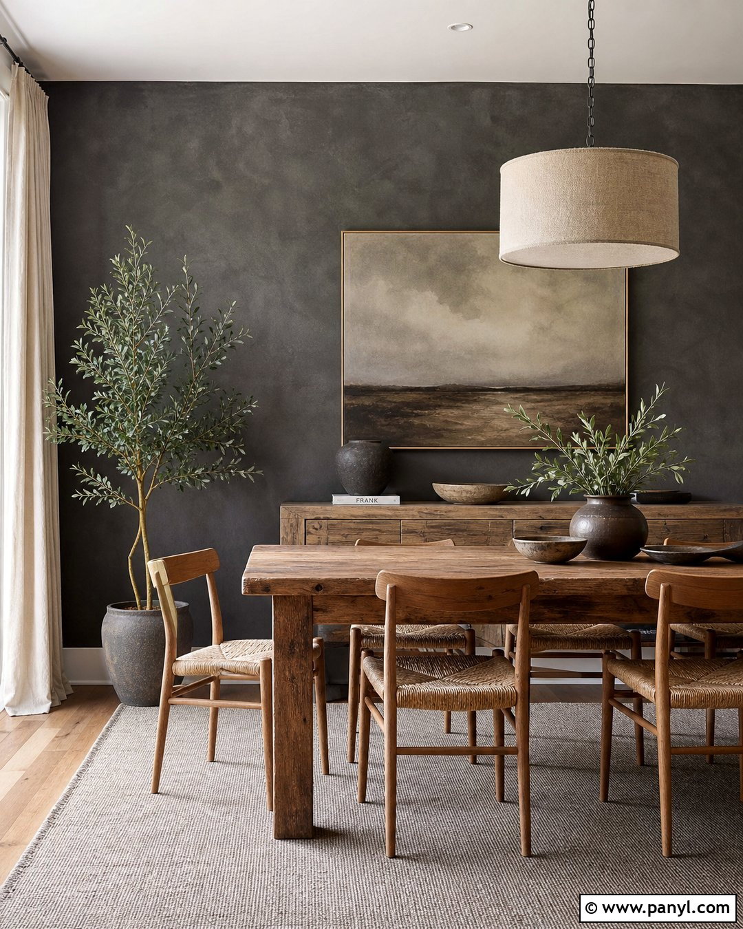 Dark Grey Limewash Accent Wall - 30 Dark Grey Accent Wall Ideas
