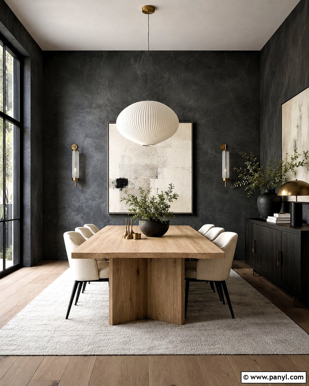 Dark Grey Limewash Dining Room - 40 Grey Limewash Walls