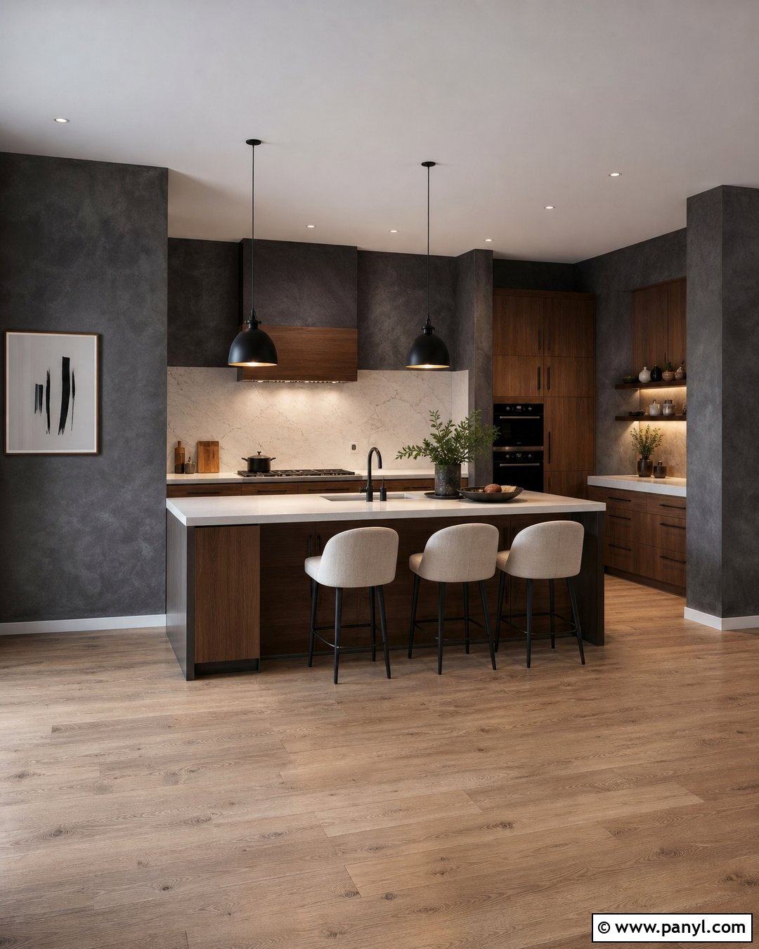 Dark Grey Limewash Kitchen - 25 Limewash Grey Wall Ideas