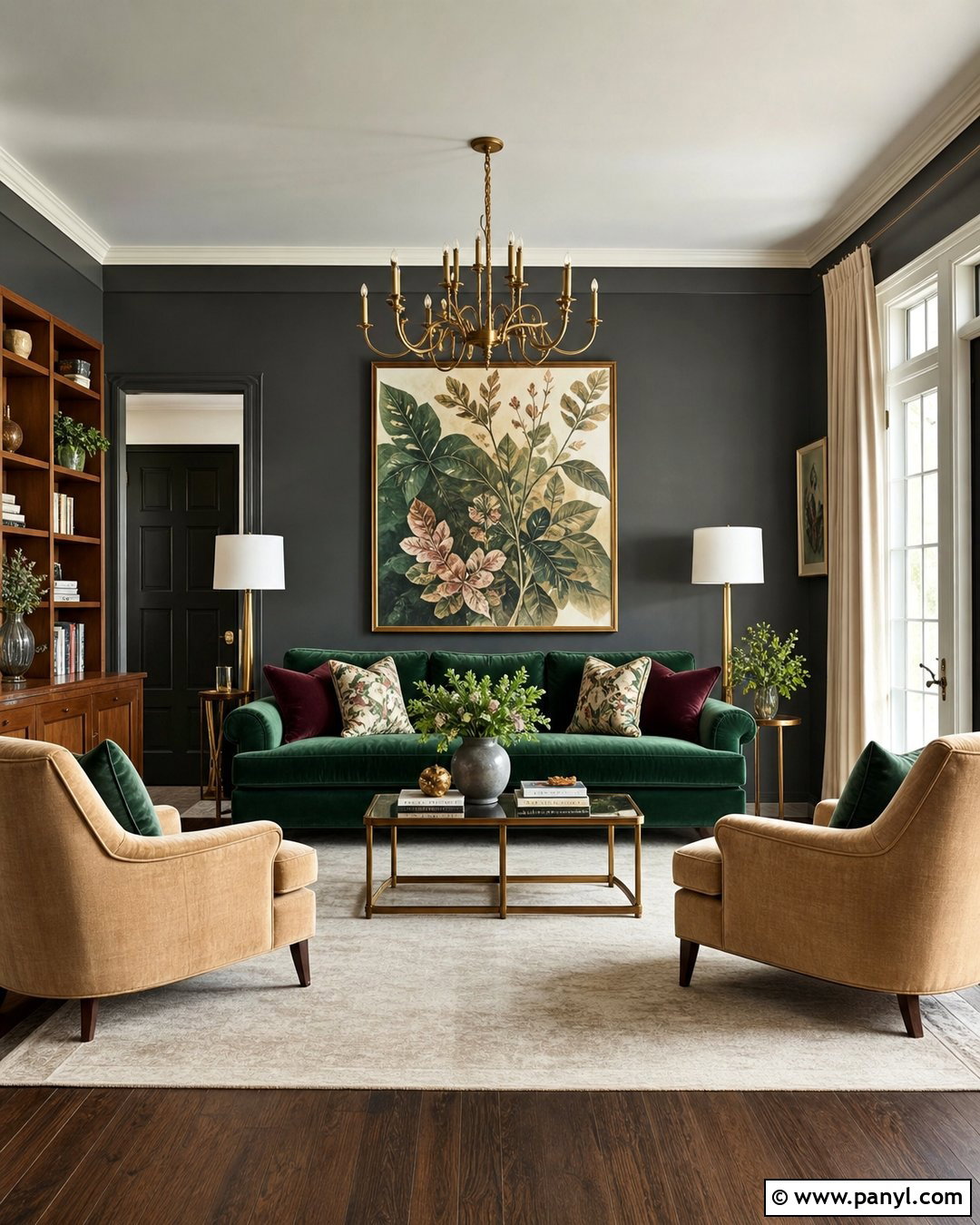 Dark Grey Living Room Walls With Emerald Green Sofa - 30 Dark Grey Living Room Walls