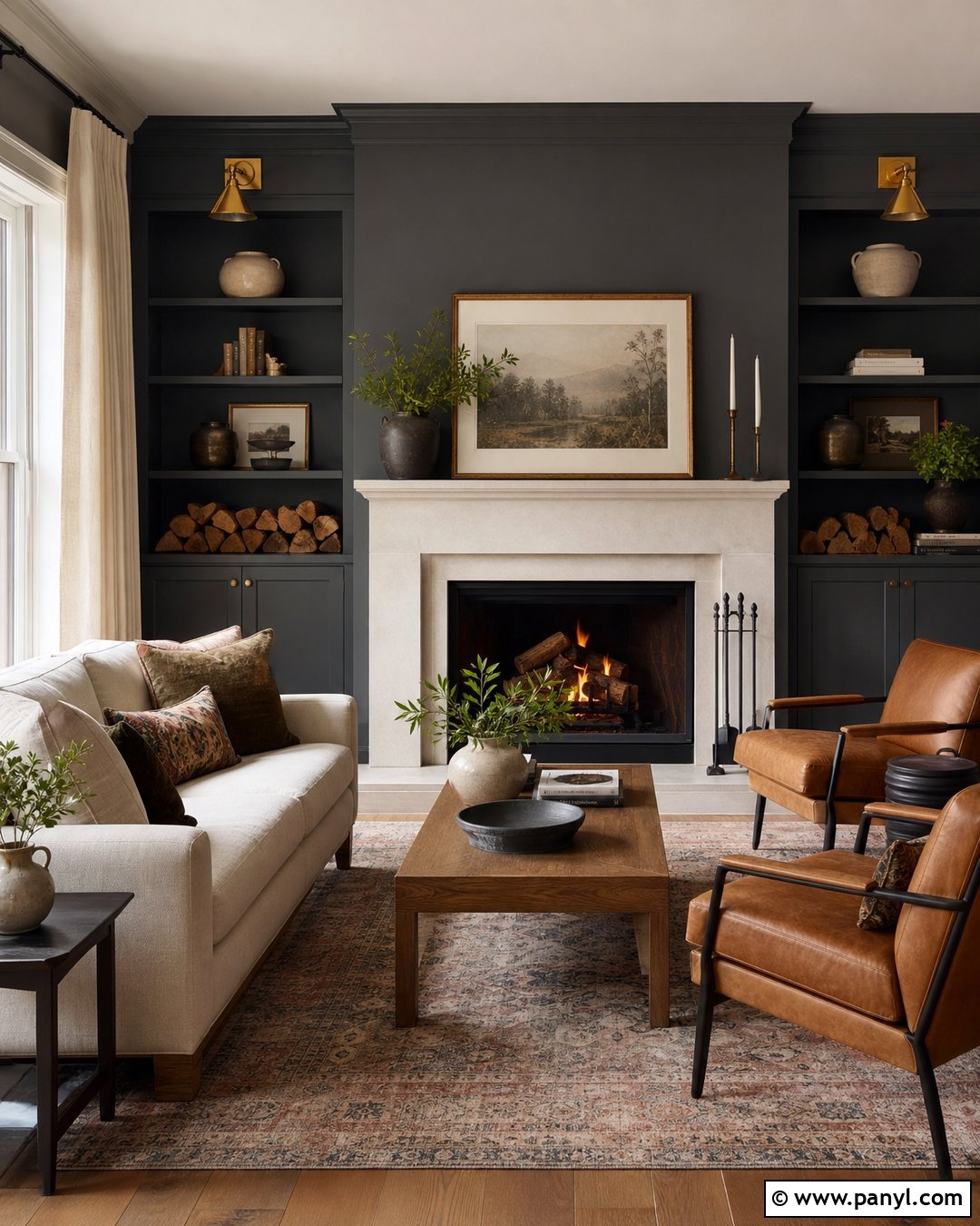 Dark Grey Living Room Walls With Fireplace - 30 Dark Grey Living Room Walls