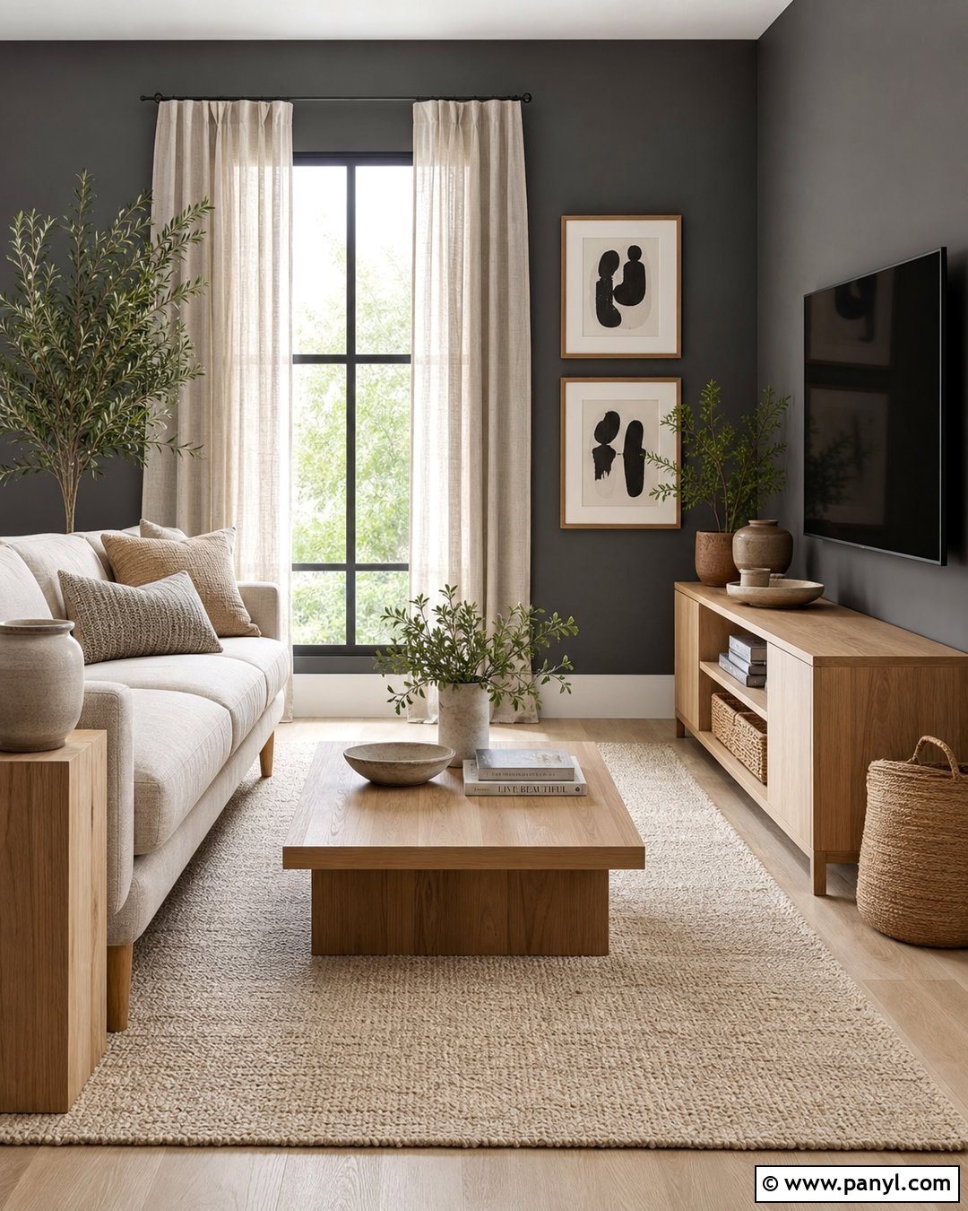 Dark Grey Living Room Walls With Light Oak Furniture - 30 Dark Grey Living Room Walls