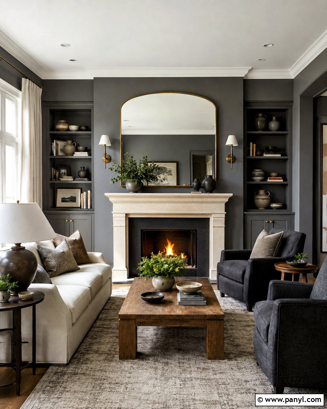 Dark Grey Living Room With Fireplace - 20 dark grey living room ideas