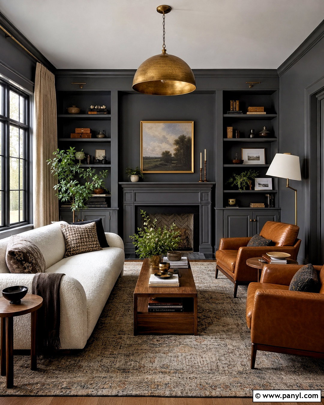 Dark Grey Living Room - 20 grey home interiors