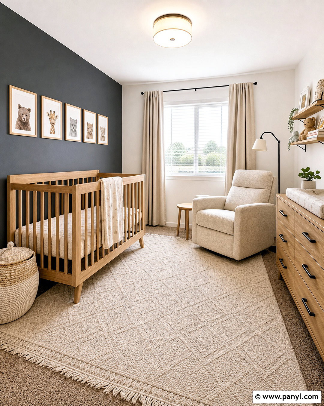Dark Grey Nursery With Soft Neutrals - 20 dark grey interior ideas
