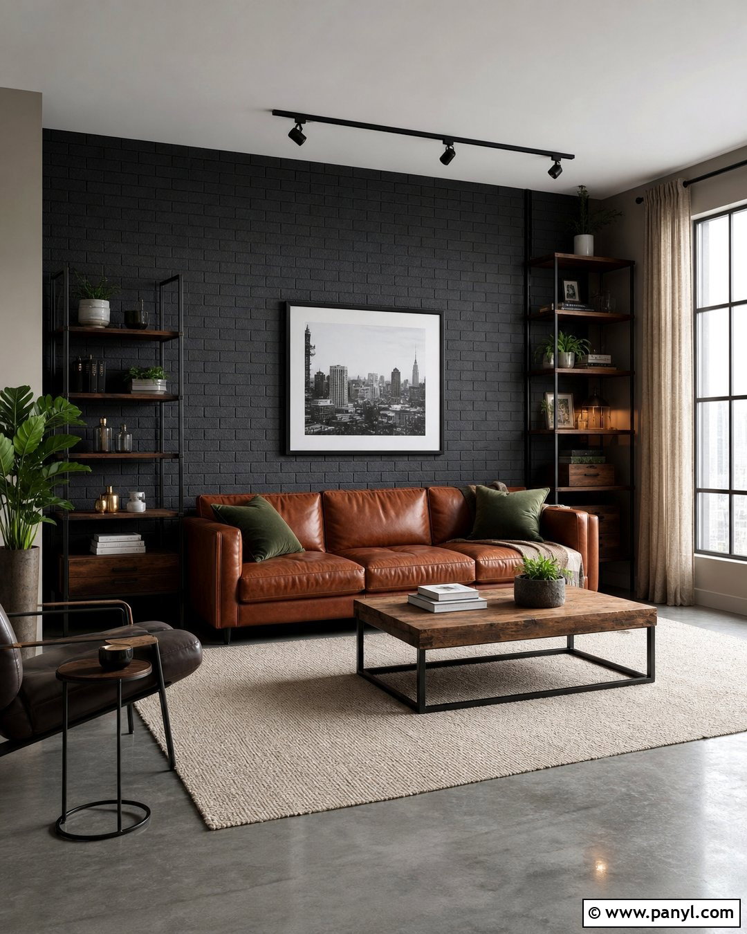 Dark Grey Painted Brick Wall - 25 Dark Grey Wall Color Ideas