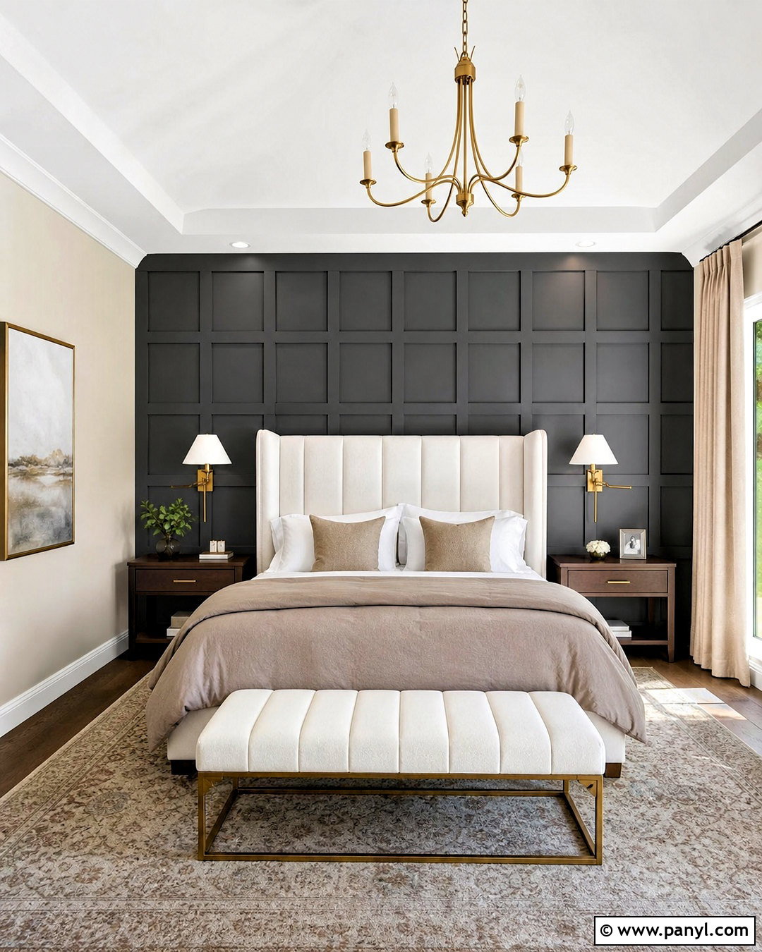 Dark Grey Panel Accent Wall Bedroom - 20 dark grey accent wall bedroom ideas