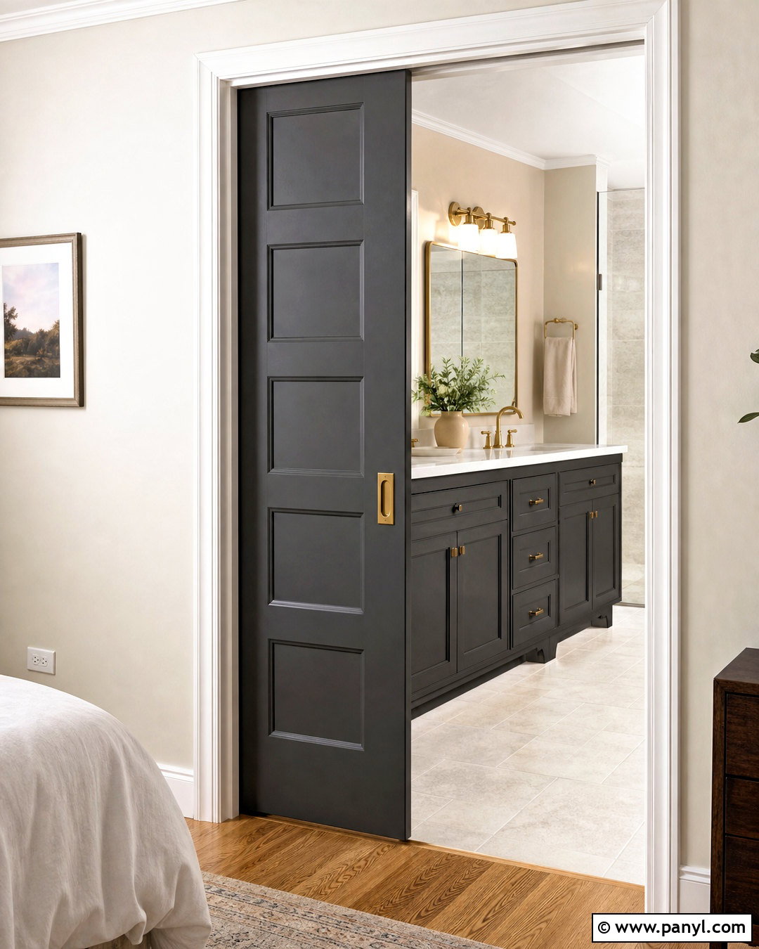 Dark Grey Pocket Door - 20 dark grey doors interior ideas