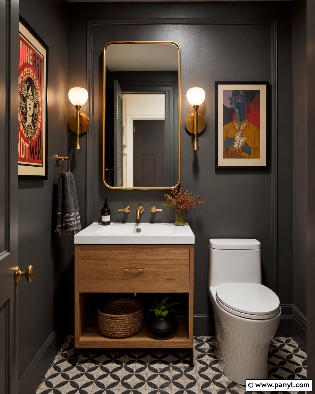 Dark Grey Powder Room Walls - 30 Grey Wall Paint Ideas