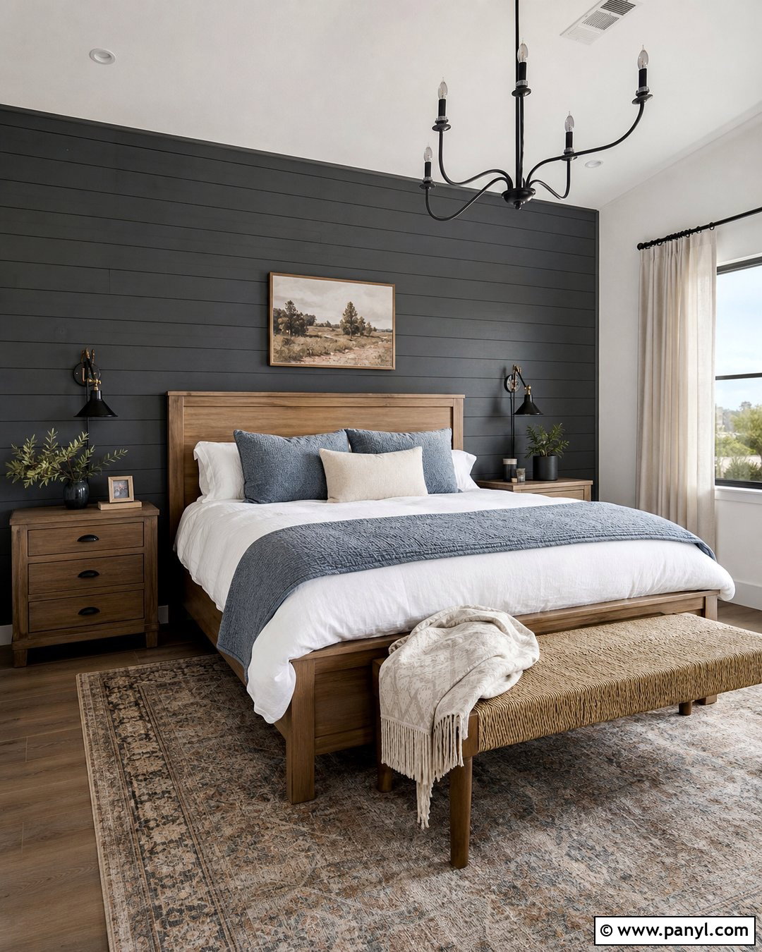 Dark Grey Shiplap Accent Wall - 30 Dark Grey Accent Wall Ideas