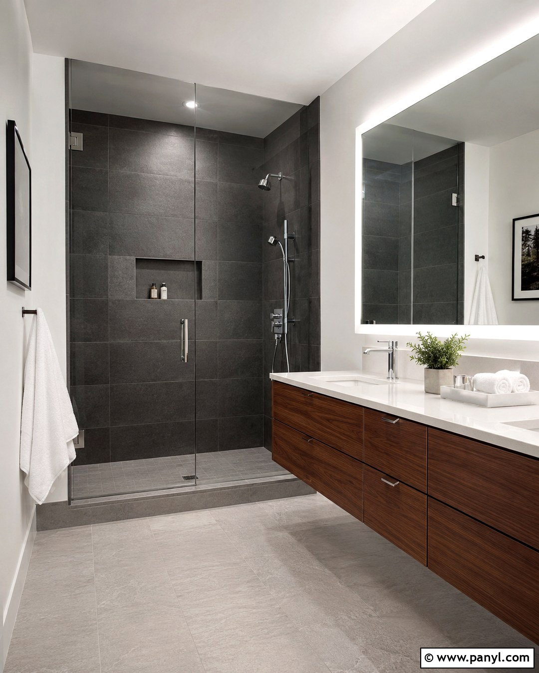 Dark Grey Shower Walls - 20 Grey Shower Walls