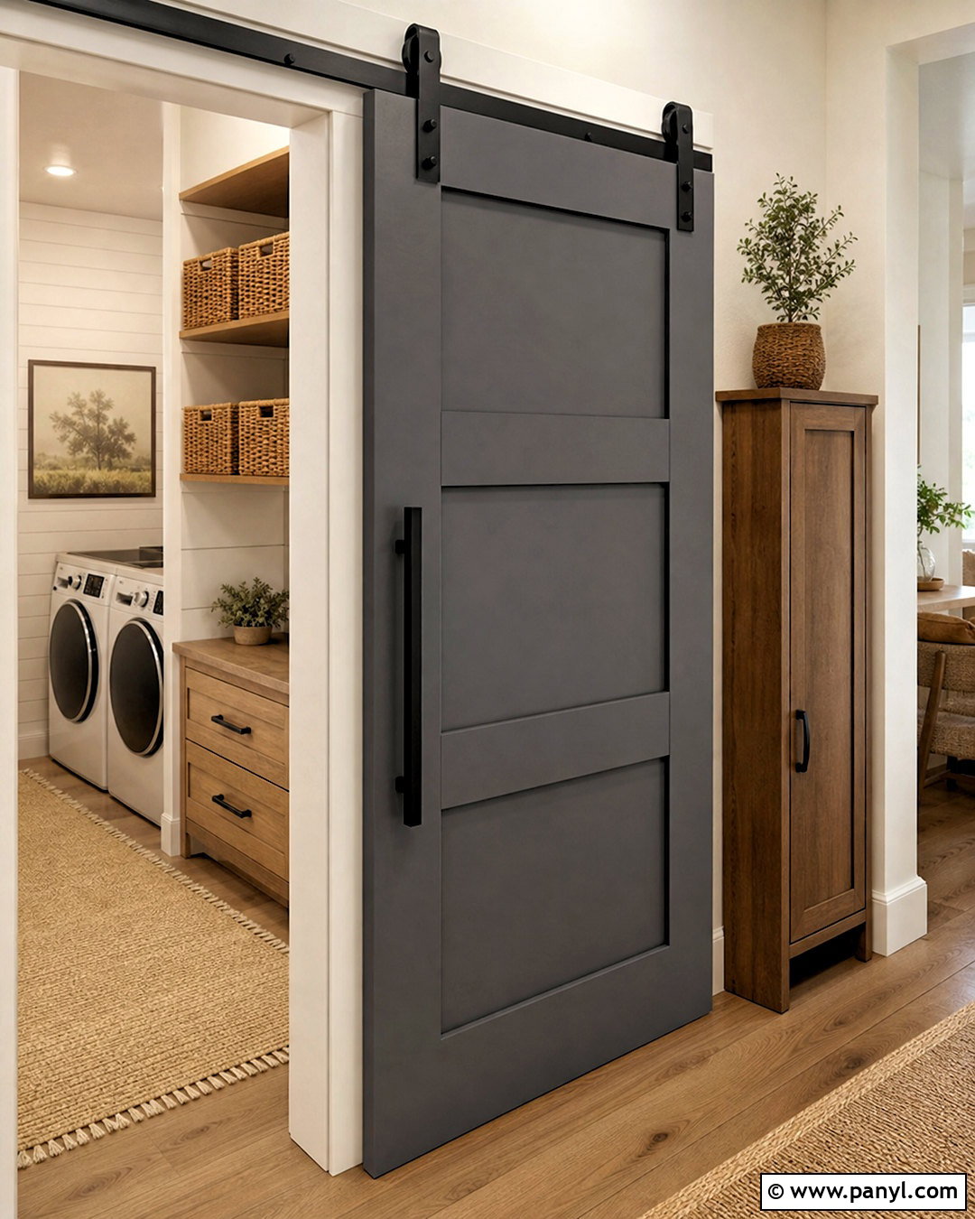 Dark Grey Sliding Barn Door - 20 dark grey doors interior ideas