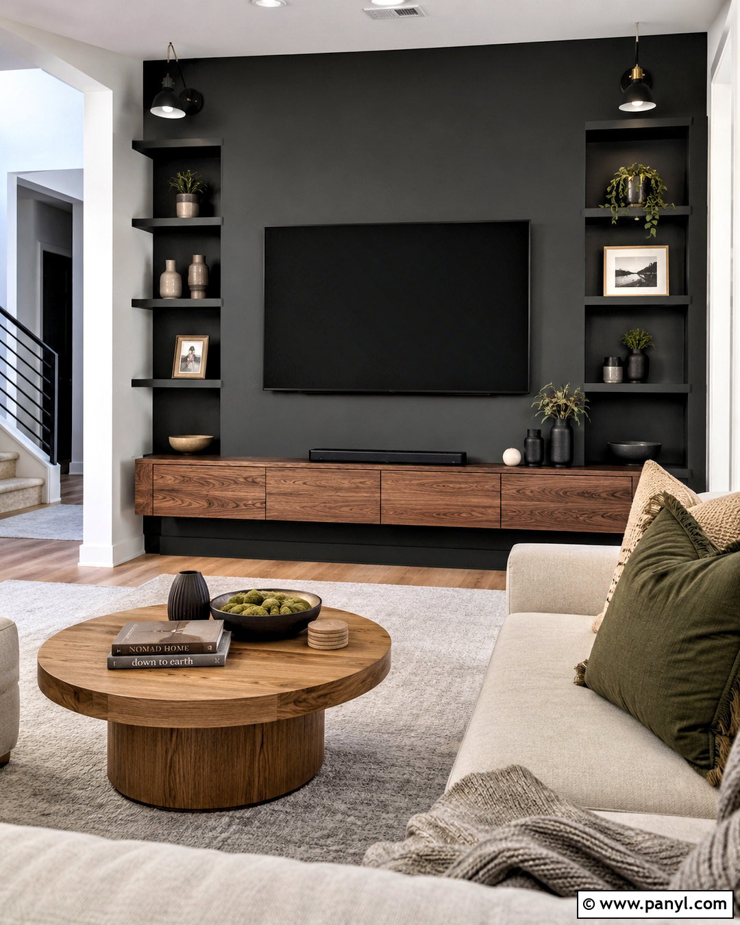 Dark Grey TV Wall - 40 Dark Grey Walls