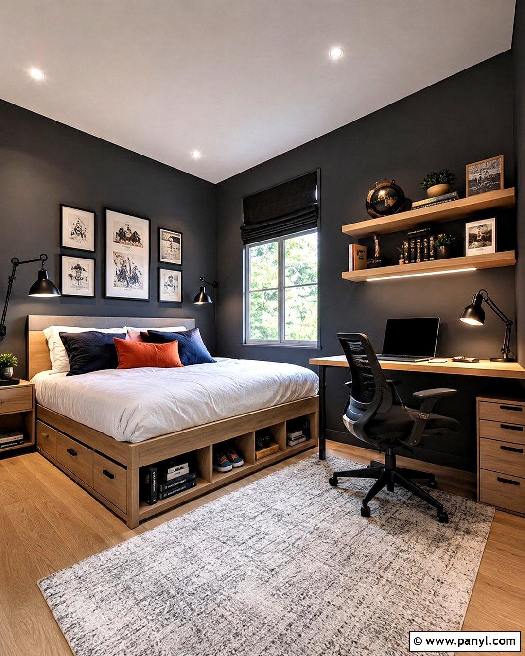 Dark Grey Teen Bedroom - 40 Dark Grey Walls