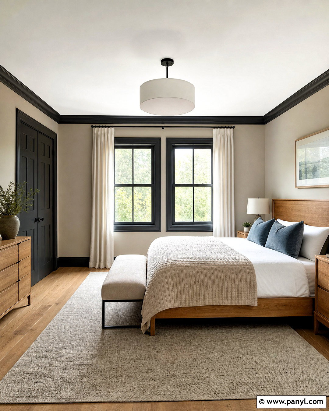 Dark Grey Trim Bedroom - 20 dark grey trim interior ideas