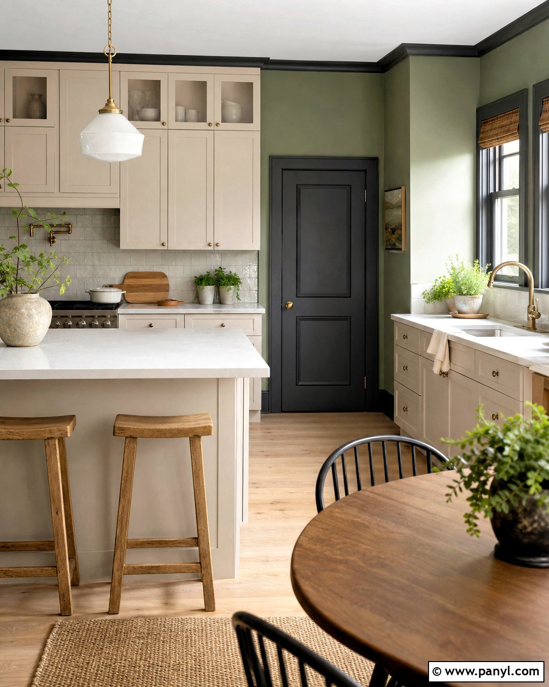 Dark Grey Trim With Sage Green Walls - 20 dark grey trim interior ideas