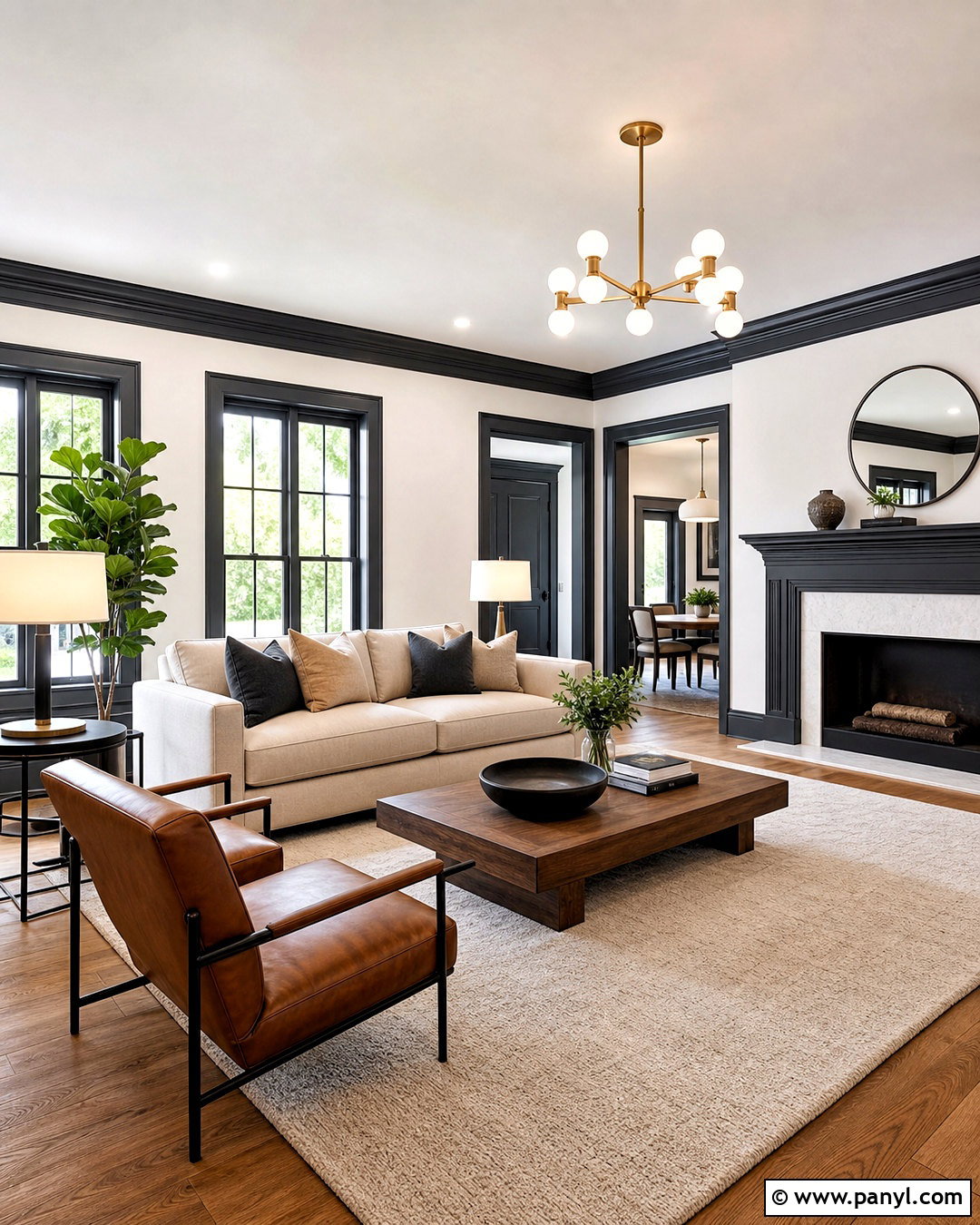 Dark Grey Trim With White Walls - 20 dark grey trim interior ideas