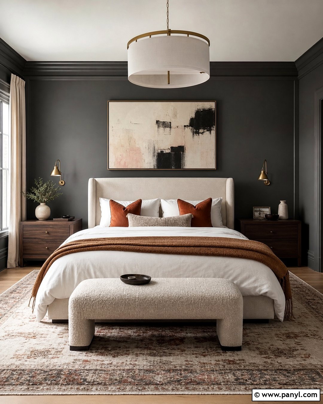 Dark Grey Wall Bedroom - 35 Grey Wall Room Ideas