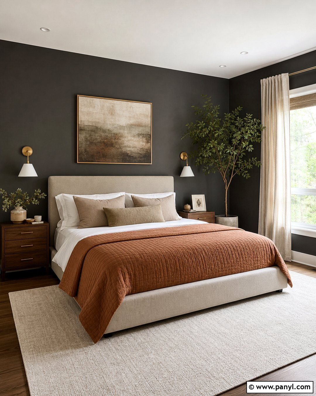 Dark Grey Wall Bedroom - 30 Grey Wall Interior Ideas