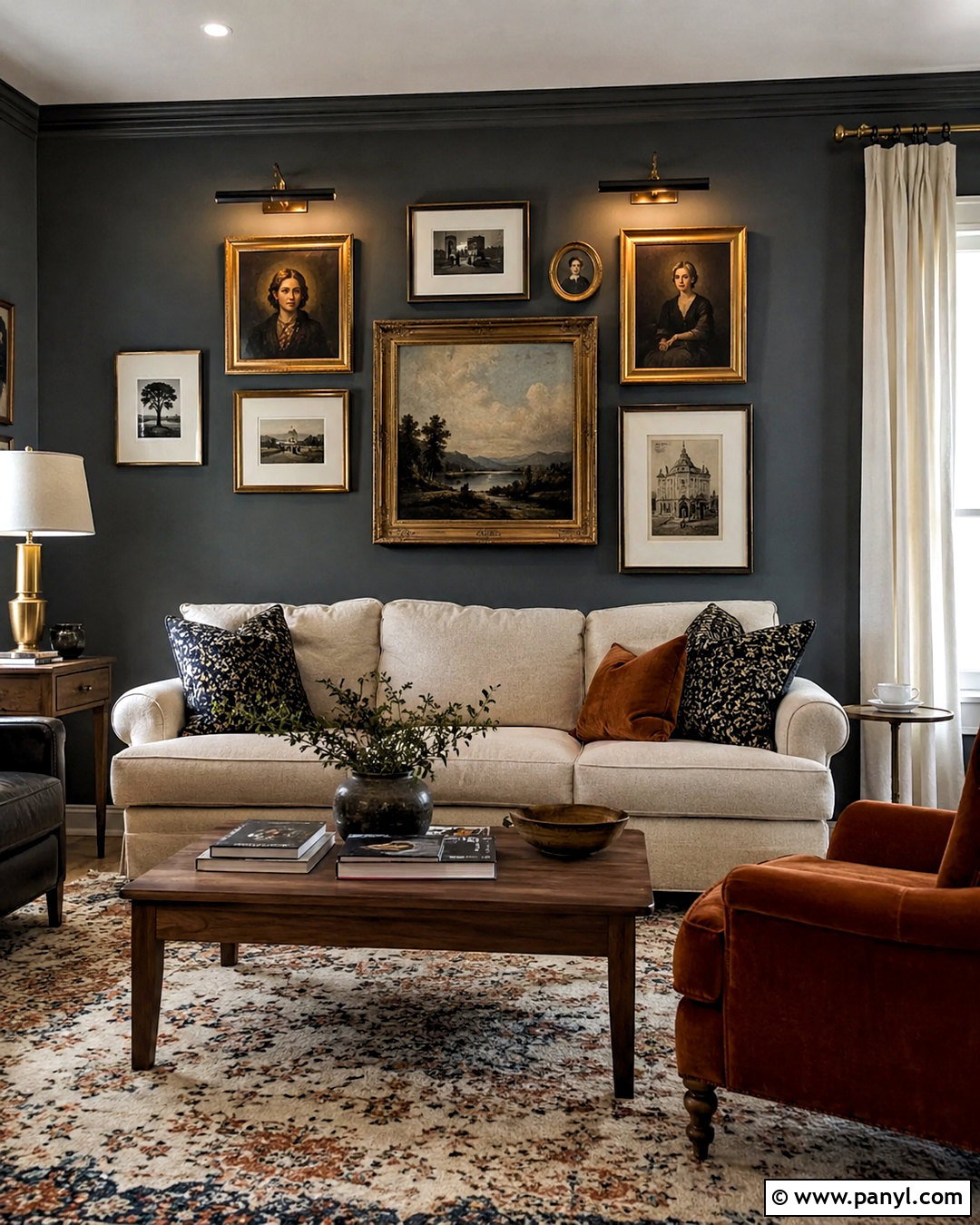 Dark Grey Walls With A Gallery Wall - 40 Dark Grey Walls