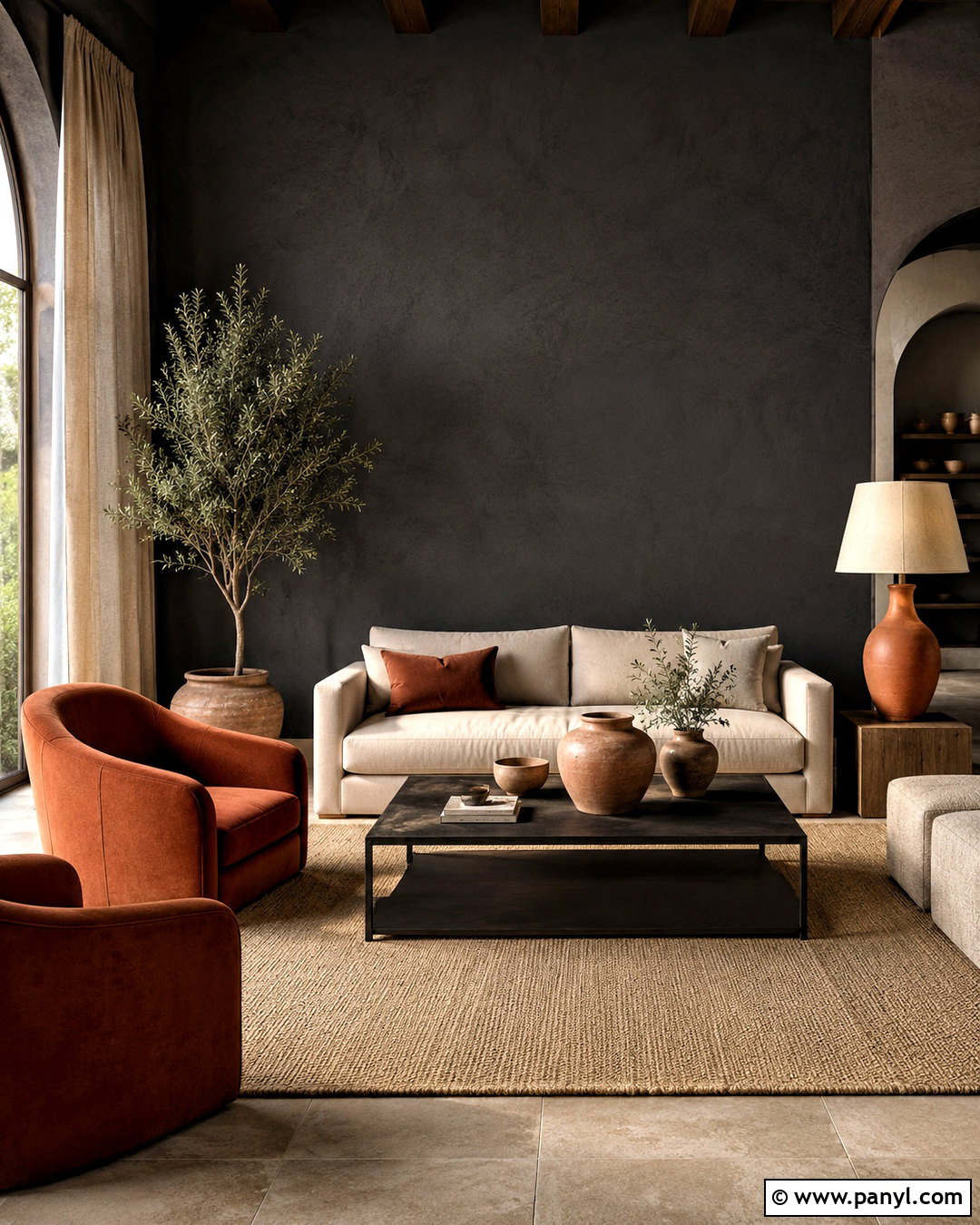 Dark Grey Walls With Terracotta Accents - 40 Dark Grey Walls