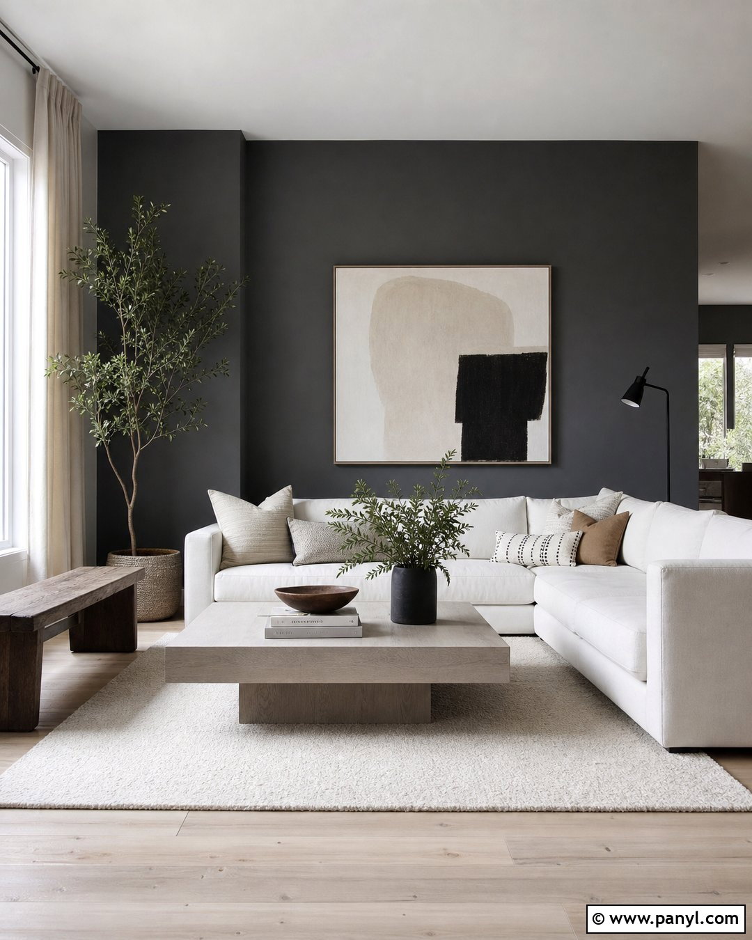 Dark Grey Walls With White Furniture - 20 Grey Walls In A Scandinavian Interior Ideas