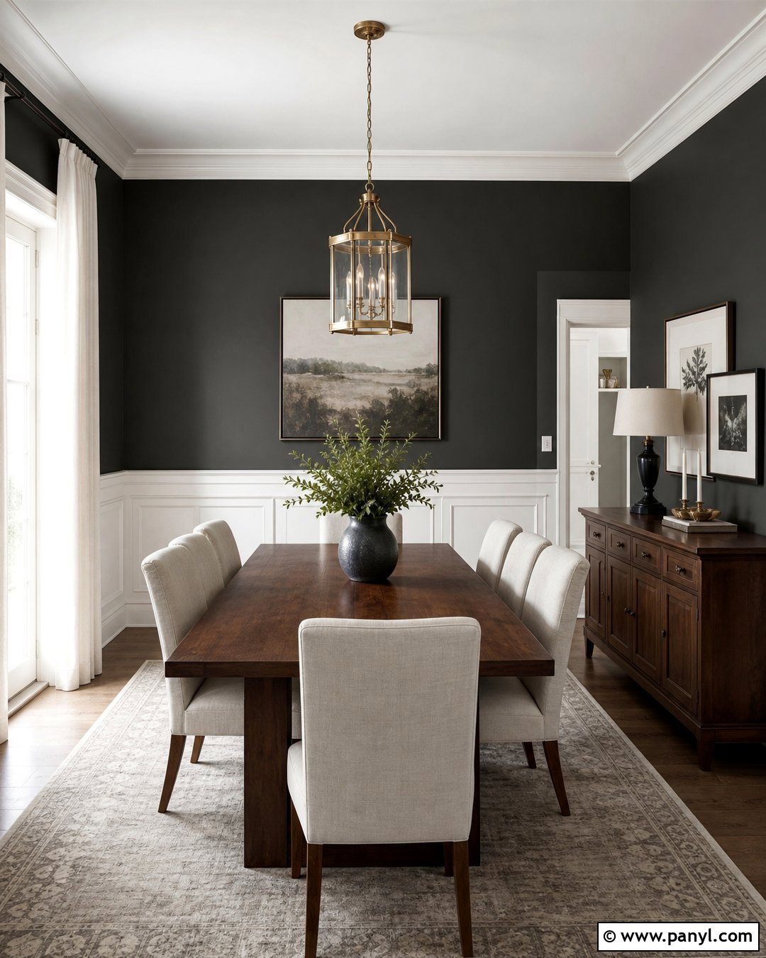 Dark Grey Walls With White Wainscoting - 25 Dark Grey Wall Color Ideas