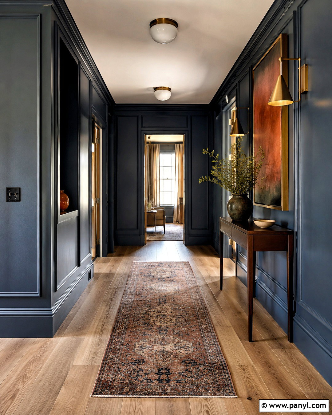 Dark Hallway With Wall Paneling - 20 moody hallway ideas