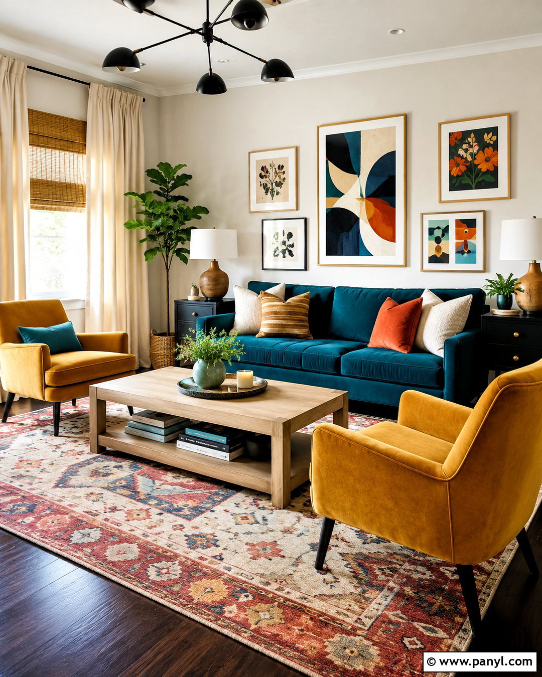 Dark Hardwood Floors Colorful Living Room - 20 dark hardwood floors living room decor ideas