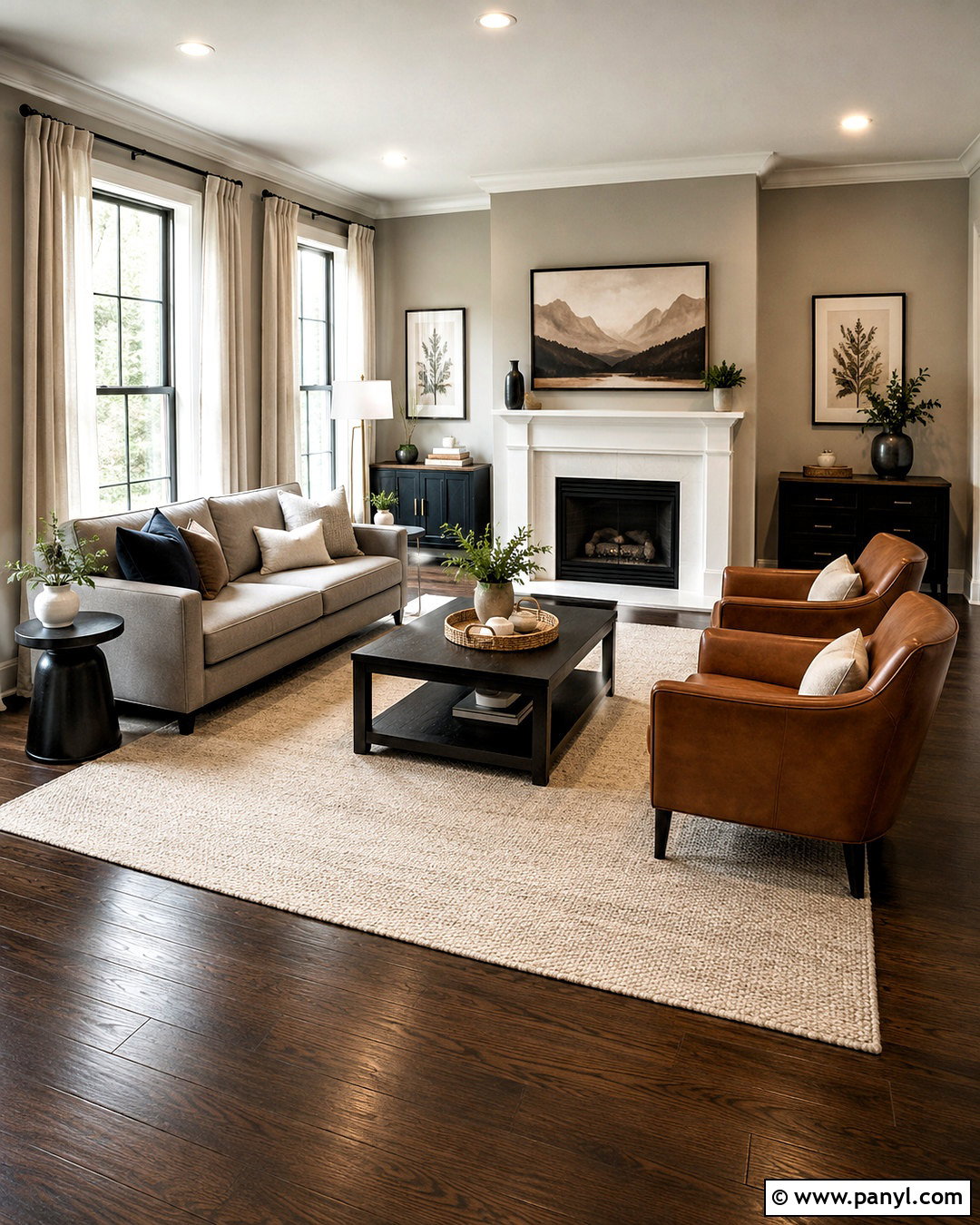 Dark Hardwood Floors With A Light Area Rug - 20 dark hardwood floors living room decor ideas