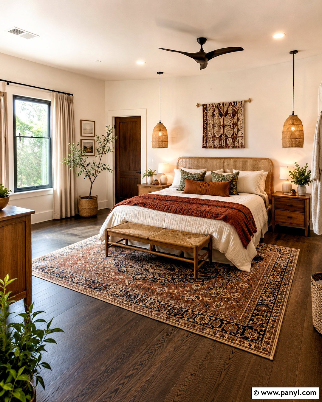 Dark Hardwood Floors With Boho Decor - 20 dark hardwood floors bedroom ideas