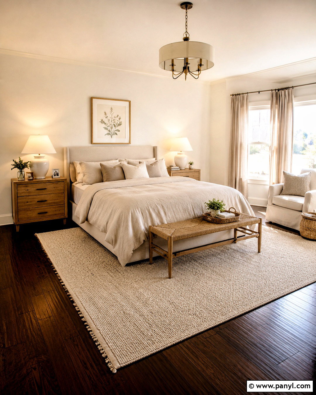 Dark Hardwood Floors With Cream Decor - 20 dark hardwood floors bedroom ideas