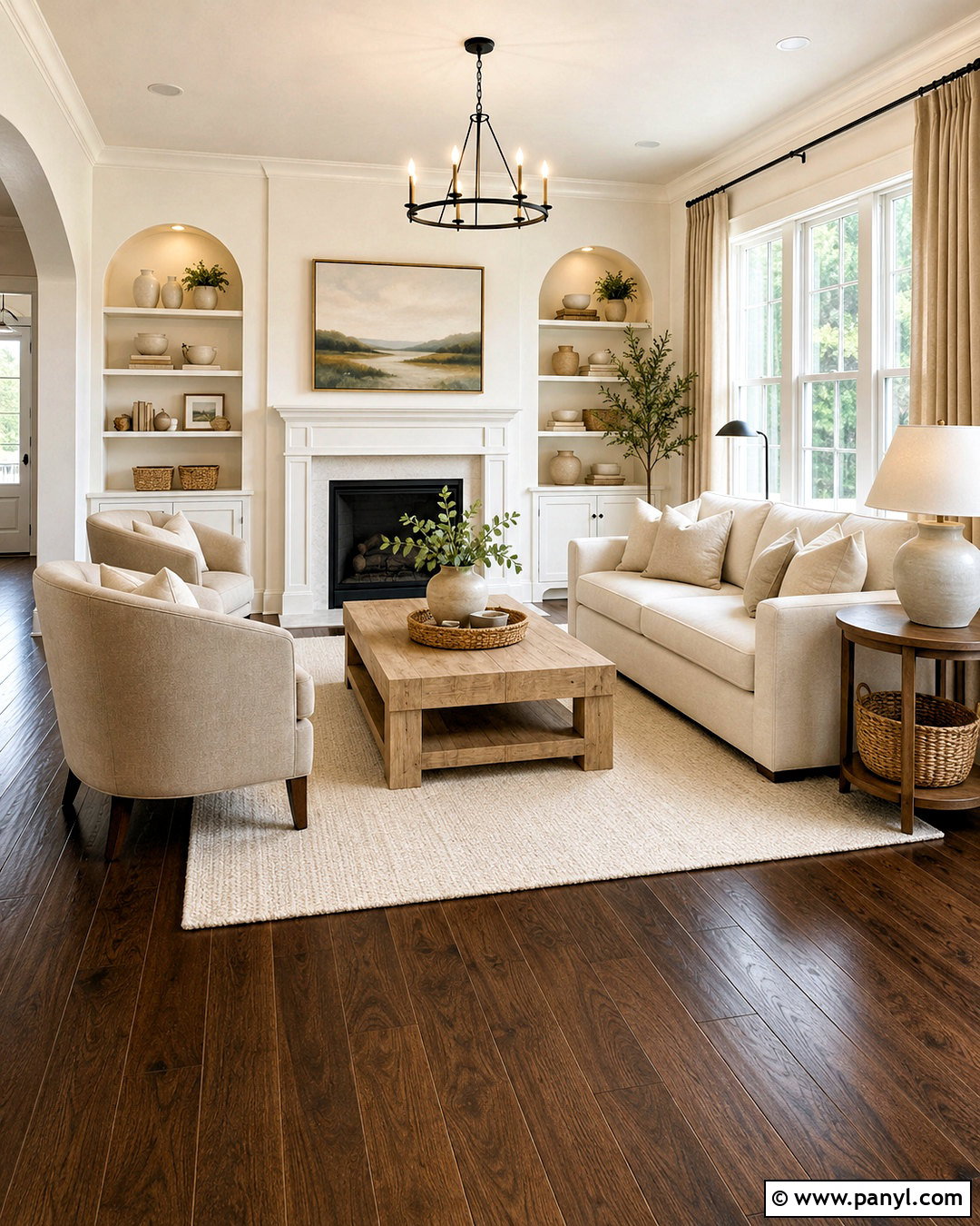 Dark Hardwood Floors With Cream Furniture - 20 dark hardwood floors living room decor ideas